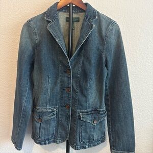 Ralph Lauren Blue Jean Jacket with Tailored Blazer Cut